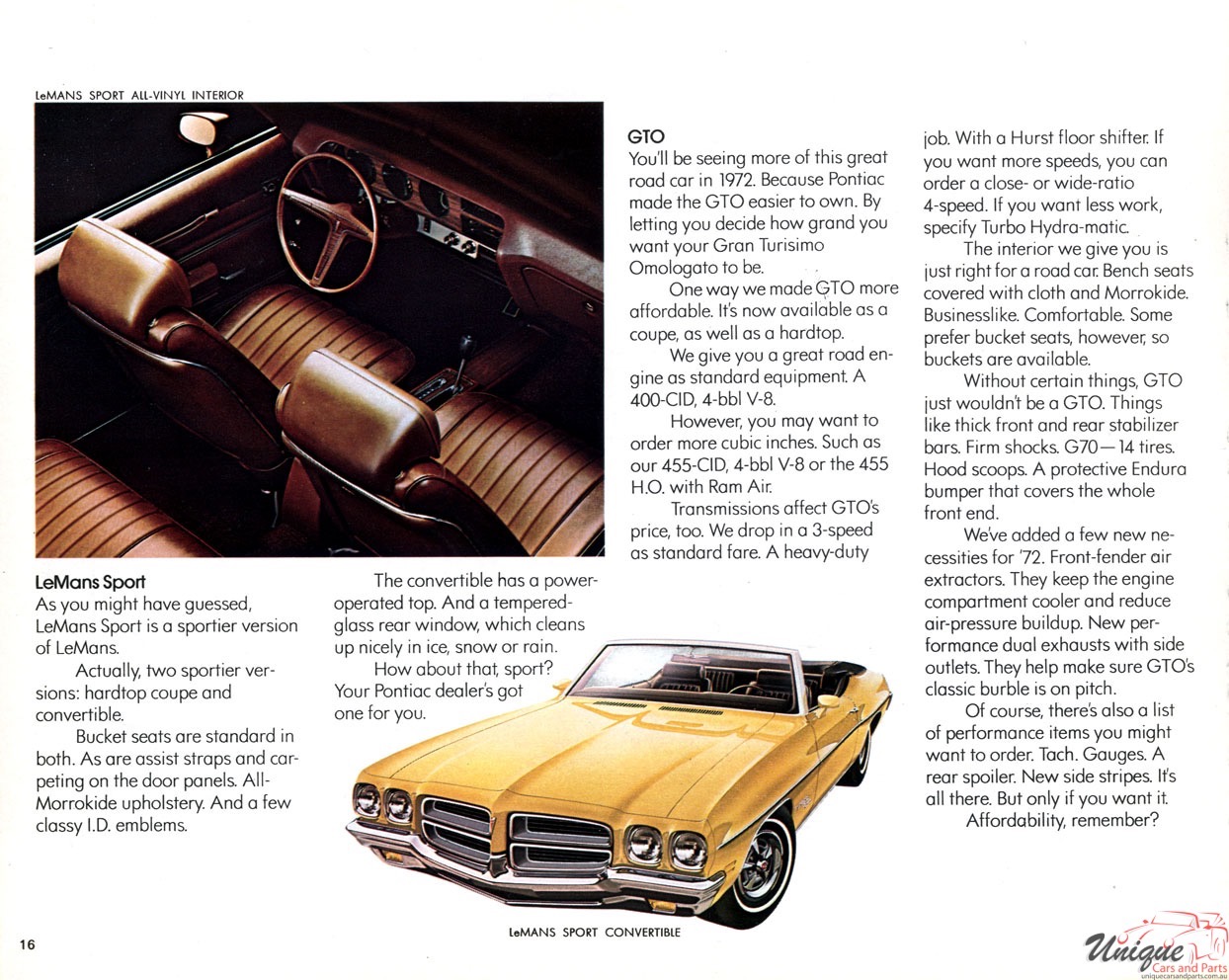 1972 Pontiac Brochure Page 14